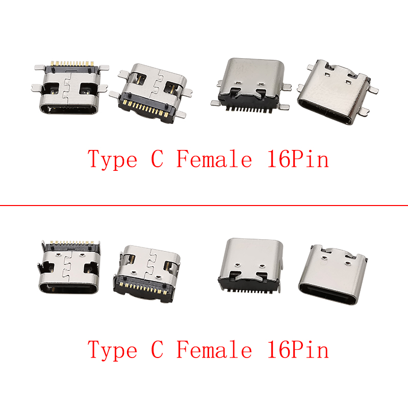 10Pcs USB Type C Female 16 Pin - đánh giá và giá Smd Solder Paste