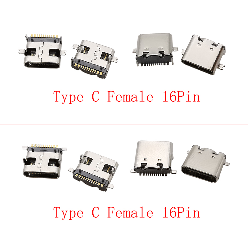 10Pcs USB Type C Female 16 Pin - đánh giá và giá Smd Solder Paste