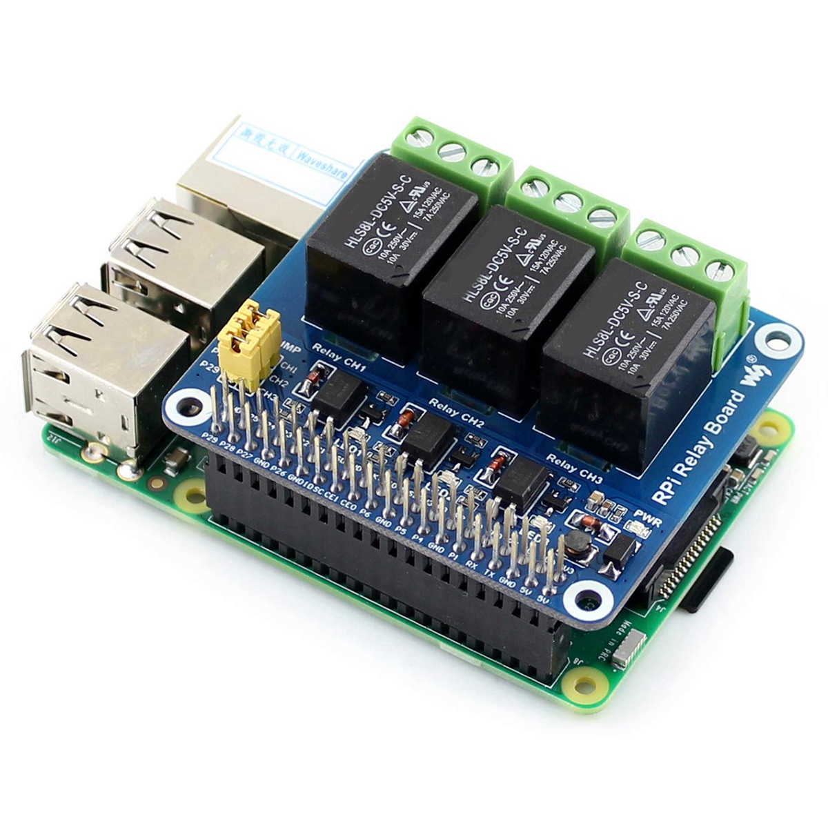 Waveshare 5V 3-Channel Relay M - đánh giá và giá Relay Module 5V