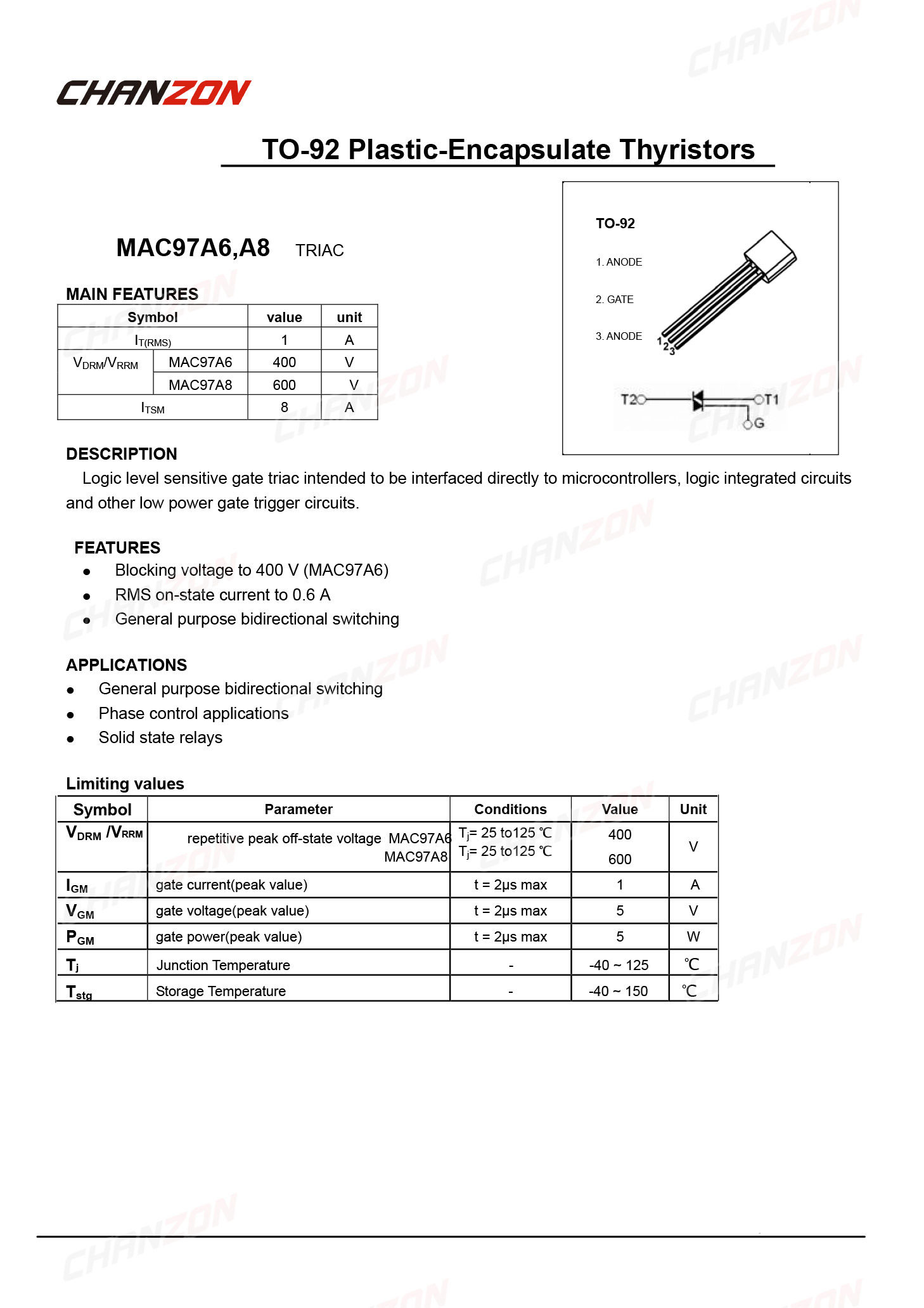 Bộ 50 MAC97A6 TO-92 Triac SCR  - đánh giá và giá Diy Electronics For Sale